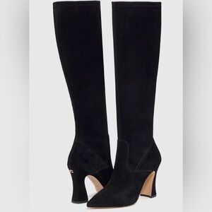 S O L D ~ COACH Women’s Cece Black Suede Tall Fitted High Heel Boots 9B NEW